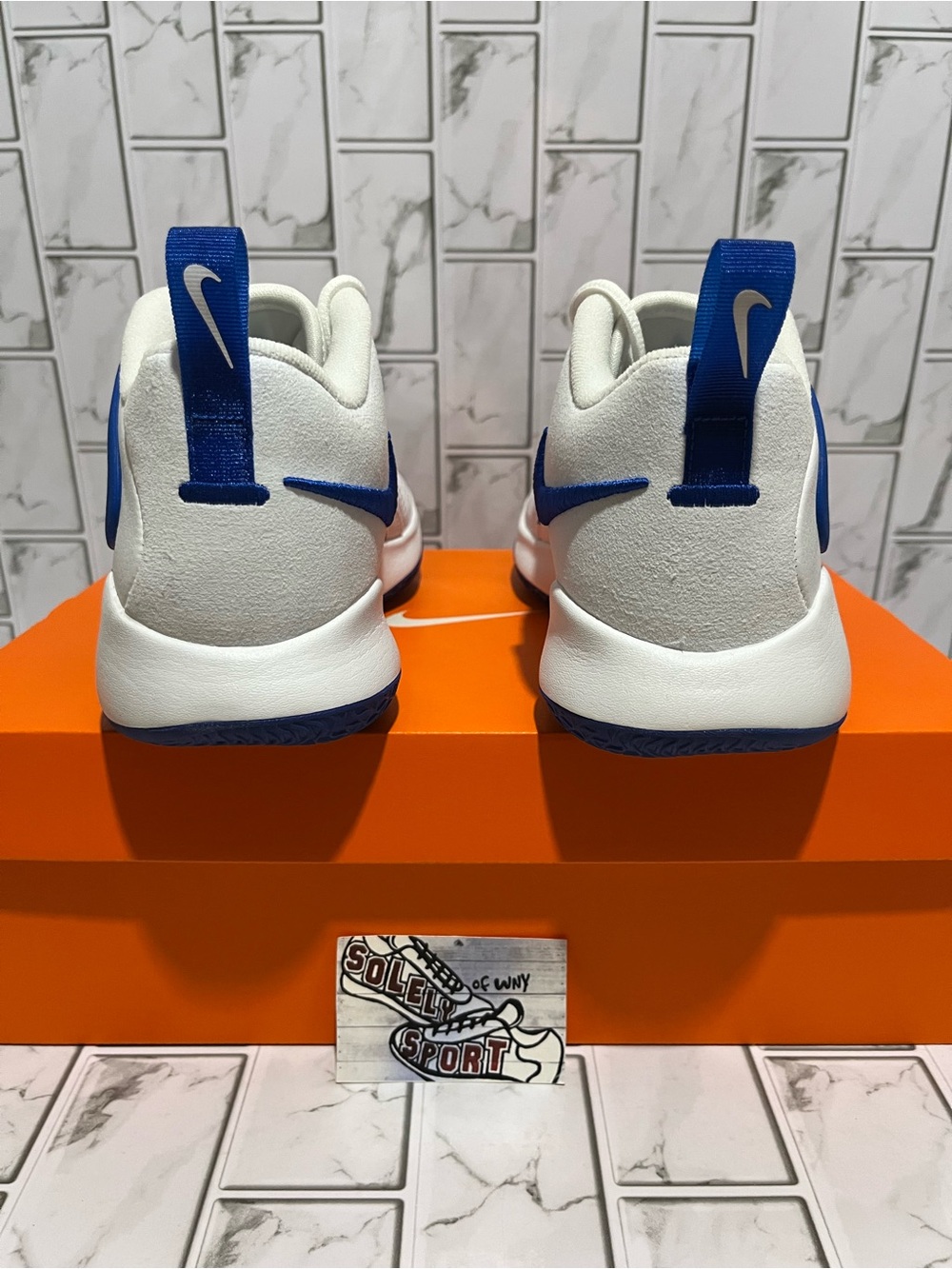 New Nike Zoom Hyperset 2 Volleyball Shoes White Royal Blue Gym Training Womens 9 - Picture 5 of 12